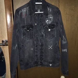 RARE Black guess denim jacket